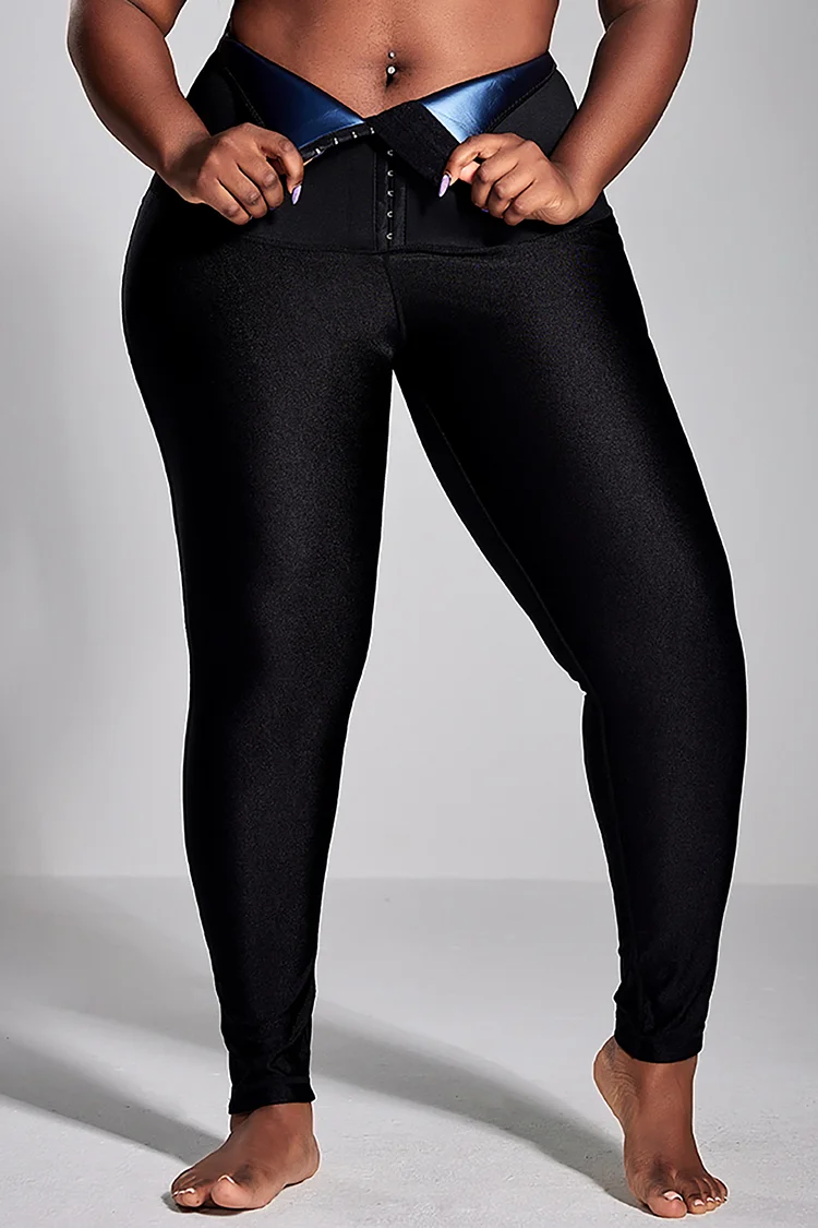 Plus Size Sport Pant Black Waist Control Yoga Sweatpants [Pre-Order]