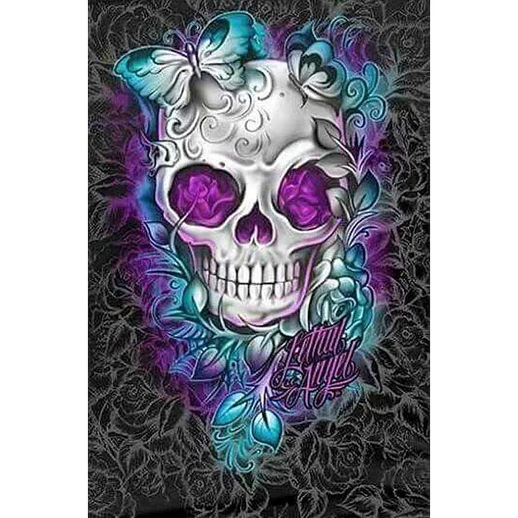 Skull Round Full Drill Diamond Painting 40X30CM(Canvas) gbfke
