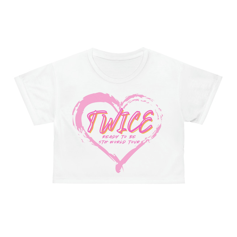 TWICE 5th World Tour READY TO BE Pink Heart Crop Tshirt