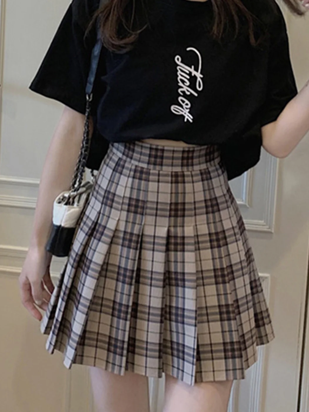 Plaid High Waist Pleated A-Line Uniform Skirt / DarkAcademias /Darkacademias