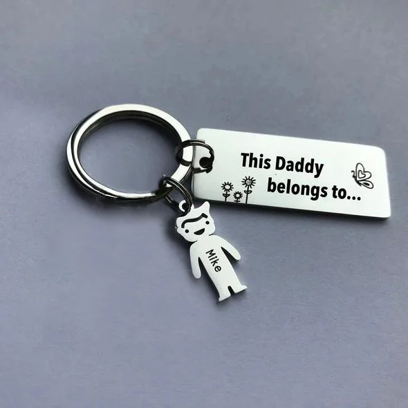 Personalized Kid Charm Keychain Engrave 1 Name for Family