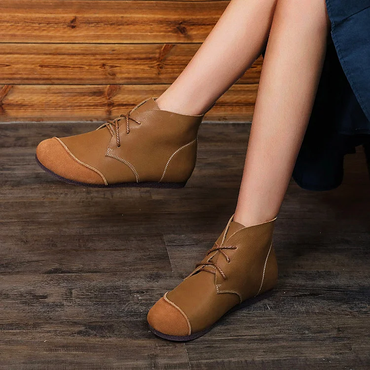 Honyy Premium Lace-Up Ankle Boots, Genuine Comfy Leather Boots shopify Stunahome.com