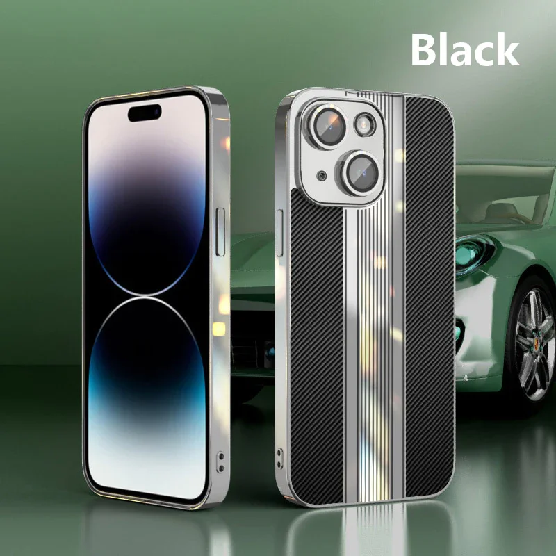 Applicable To For iPhone13/14 Series Electroplated Carbon Fiber Phone Case