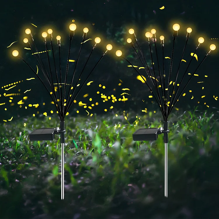 2pcs Waterproof 10 LED Lights Solar Powered Fireflies Lights Lawn Lights - Appledas