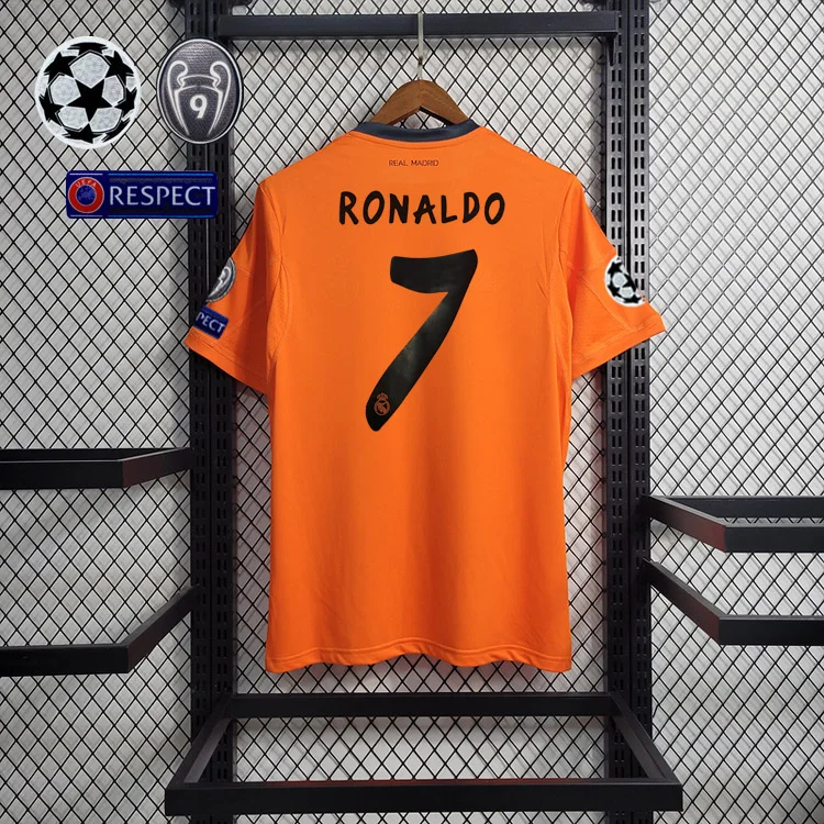 Retro 2013-14 Real Madrid 2 away RONALDO Benzema Bale Sergio Ramos Alonso Di Maria Modric  Football jersey retro