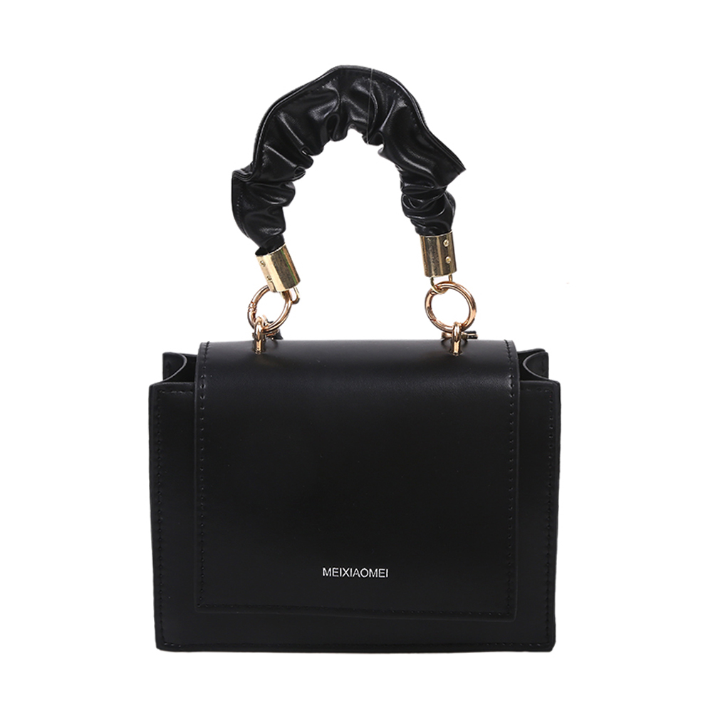 Handle Pleated Messenger Bag Women PU Leather Solid Color Shoulder Handbags, Black, 501 Original
Handle Pleated Messenger Bag Women PU Leather Solid Color Shoulder Handbags, Black, 501 Original
