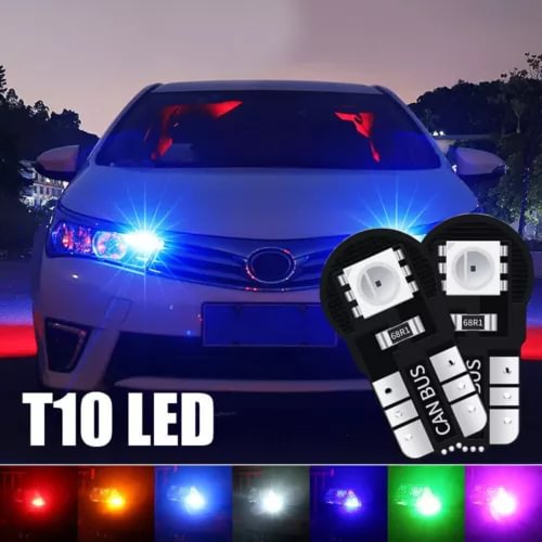 Dronehint 10x RGB LED Bulbs T10 5050 2SMD Car Parts Dome Read Light License Lamp Universal (For: Acura) Parts