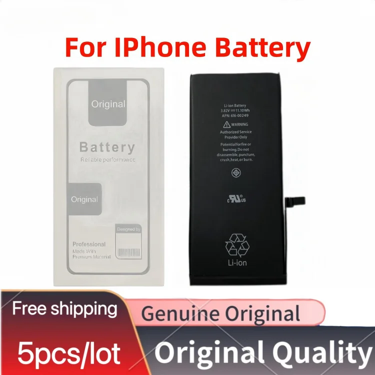 5pcs/lot Original Battery with flex For iPhone 6G 7P 8Plus 11 12 13 14 Pro max