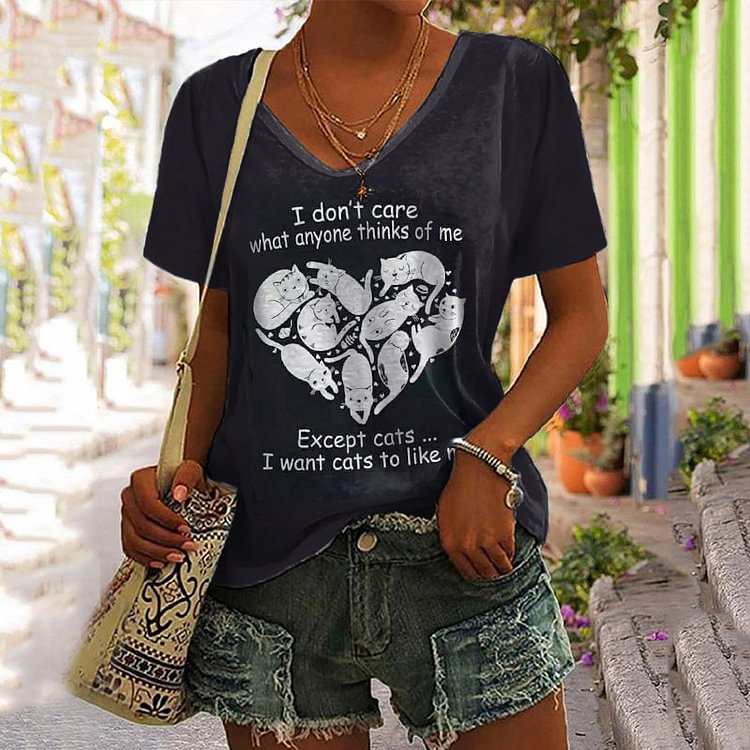 Comstylish I Don'T Care What Anyone Thinks Of Me,Except Cats T-Shirt