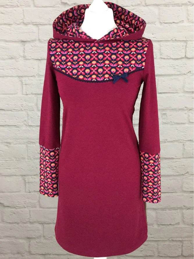 Hoodie Long Sleeve Printed Casual Dresses Zaesvini