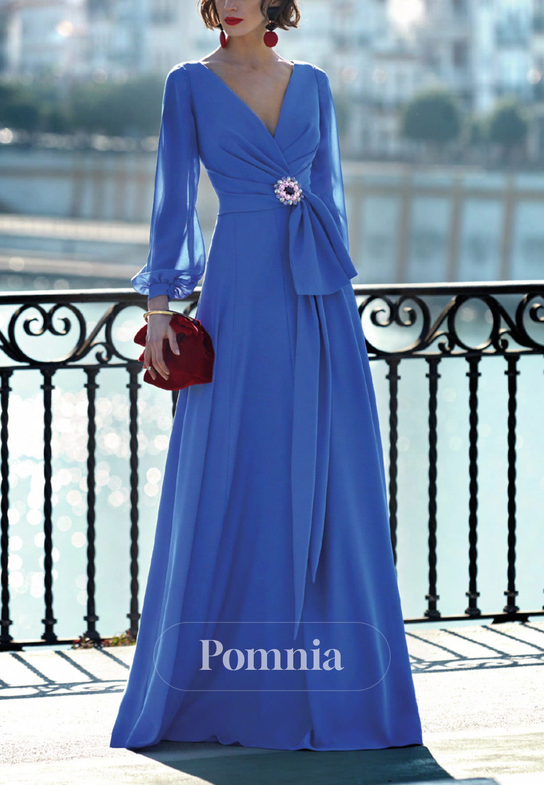 midi long sleeve dress Berry Long Sleeve A-Line Penni Midi Dress