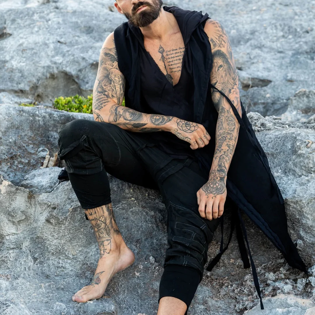 Sleeveless Hooded Kimono-inspireuse