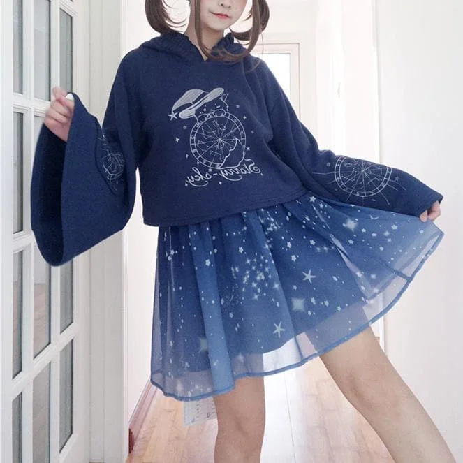 Navy Magic Starry Hoodie Jumper SP13686