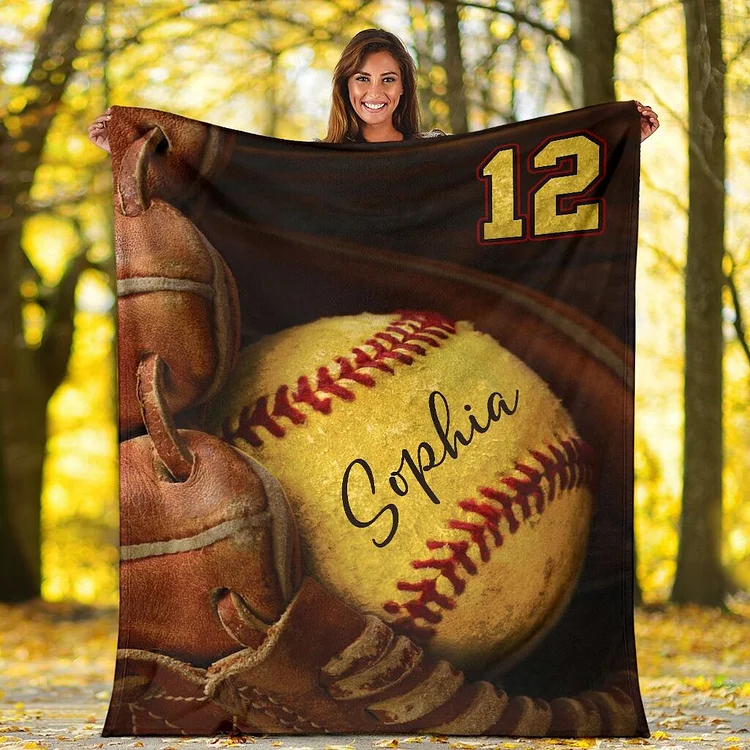 Personalized Softball Blanket For Comfort & Unique|DY01