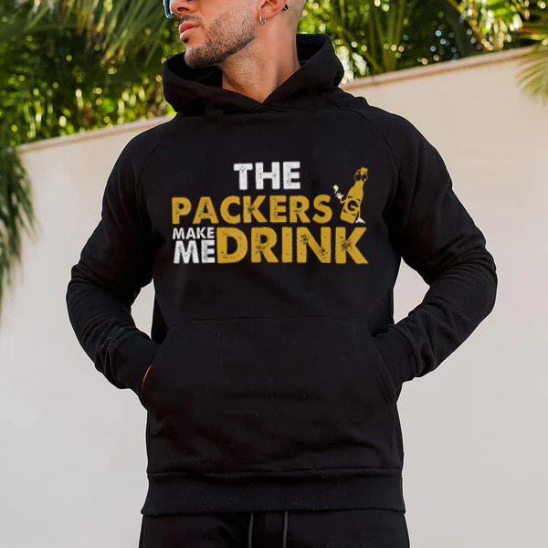 The Packers Make Me Drink Printed Men's Hoodie - Devcarry