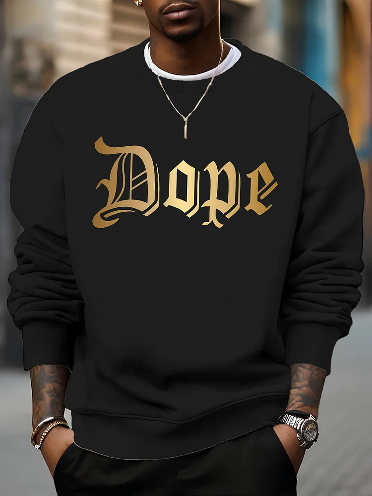 Men's Dope Graphic Print Cotton Casual Sweatshirt
