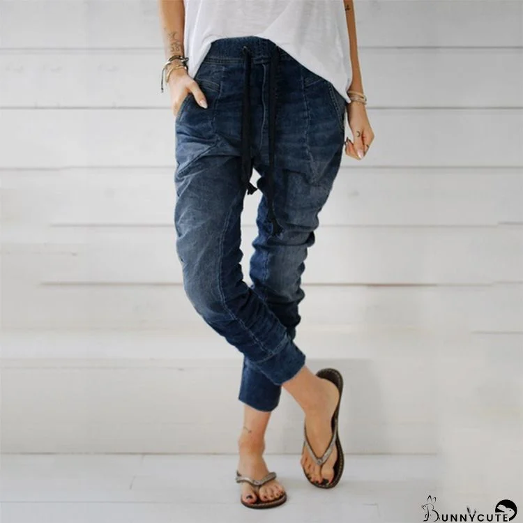Ripped Low Waist Skinny Jeans Without Belt