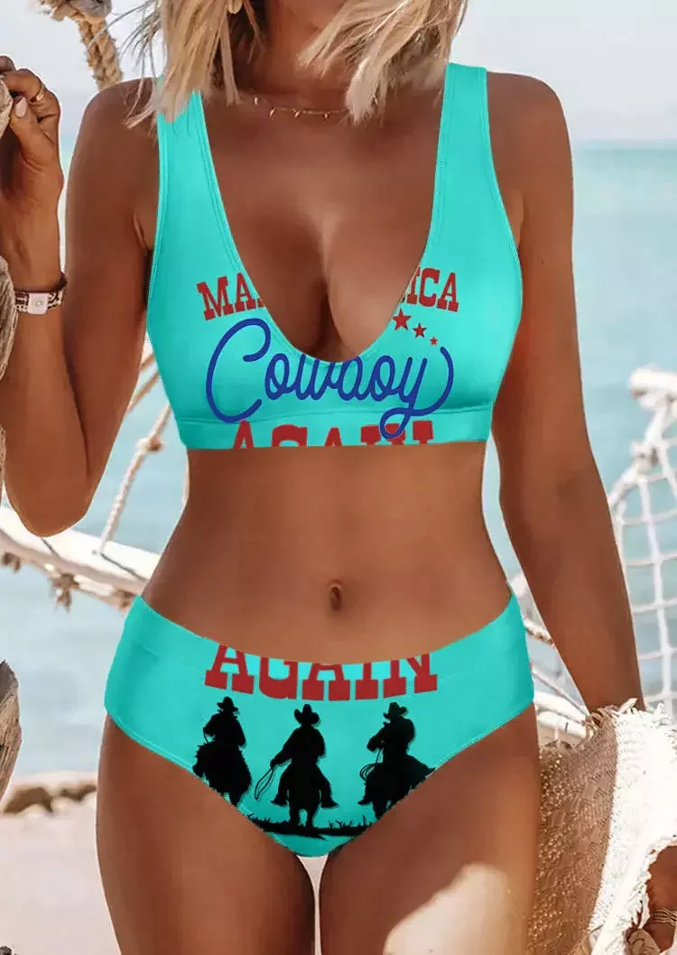 Make America Cowboy Again Bikini Set - Blue