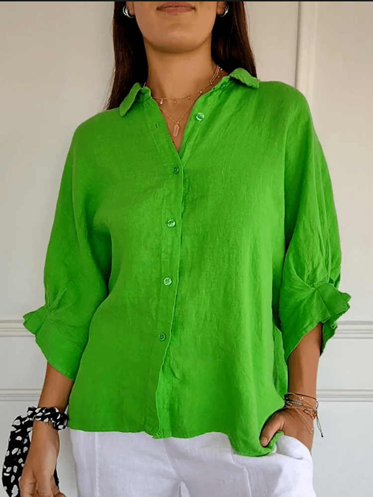Linen and Cotton Blouse with Bow VangoghDress