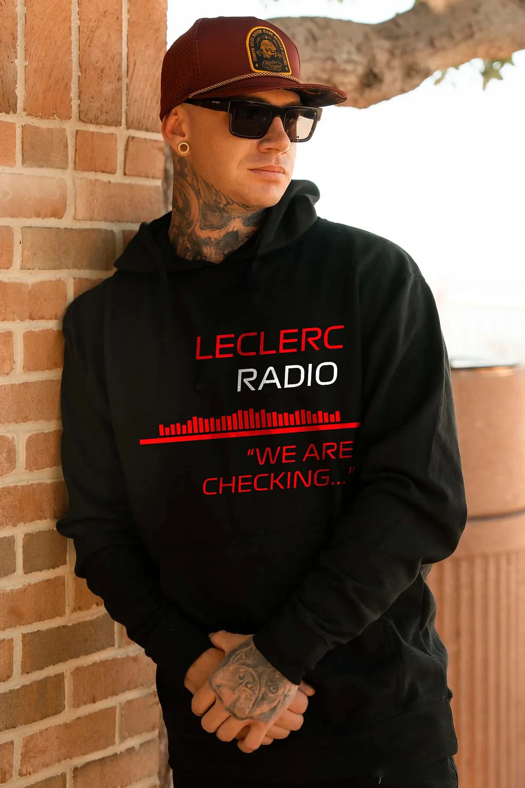 Leclerc Radio We Are Checking Printed Men's Hoodie - Devcarry