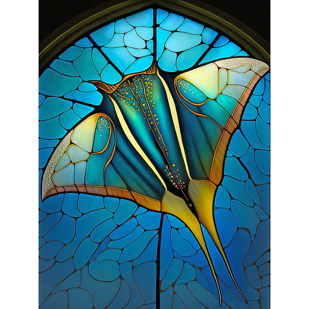Stained Glass Sea Life 30*40CM (Canvas) Full Round Drill Diamond Painting