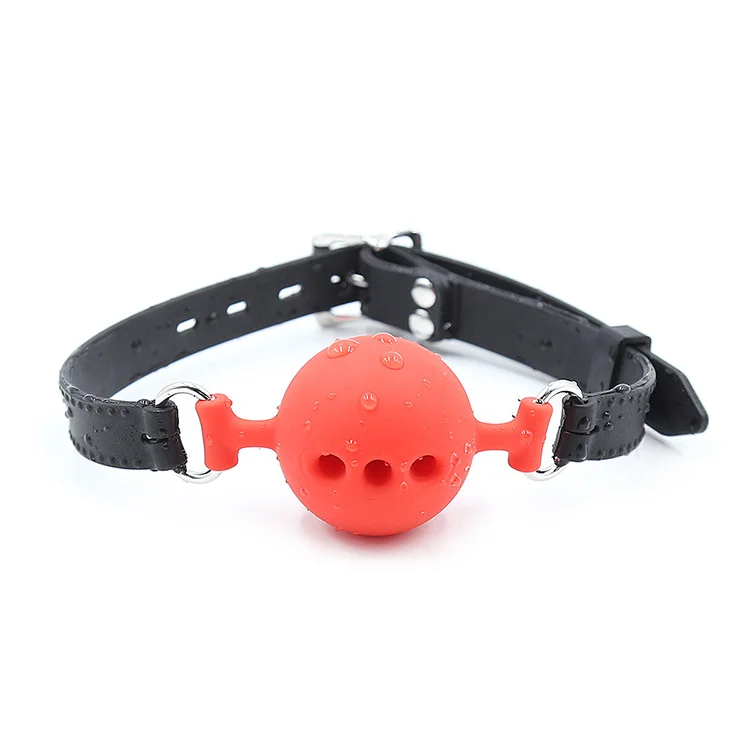 Large Breathable Silicone Ball Gag Sex Toys For Couple - Rose Toy