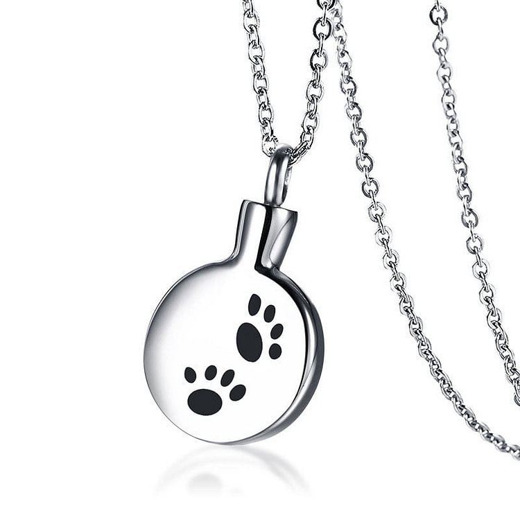 Dog Paw Urn Openable Pendant Necklace
