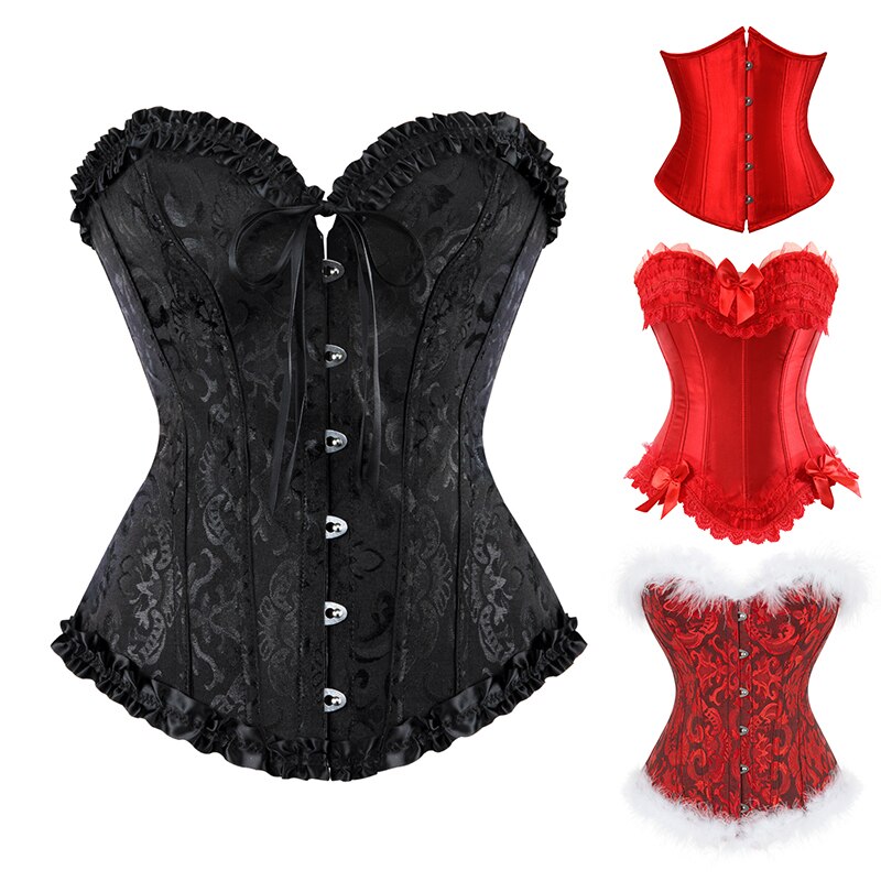 Billionm Corset Sexy Santa Claus Women Corset Plus Size Vintage