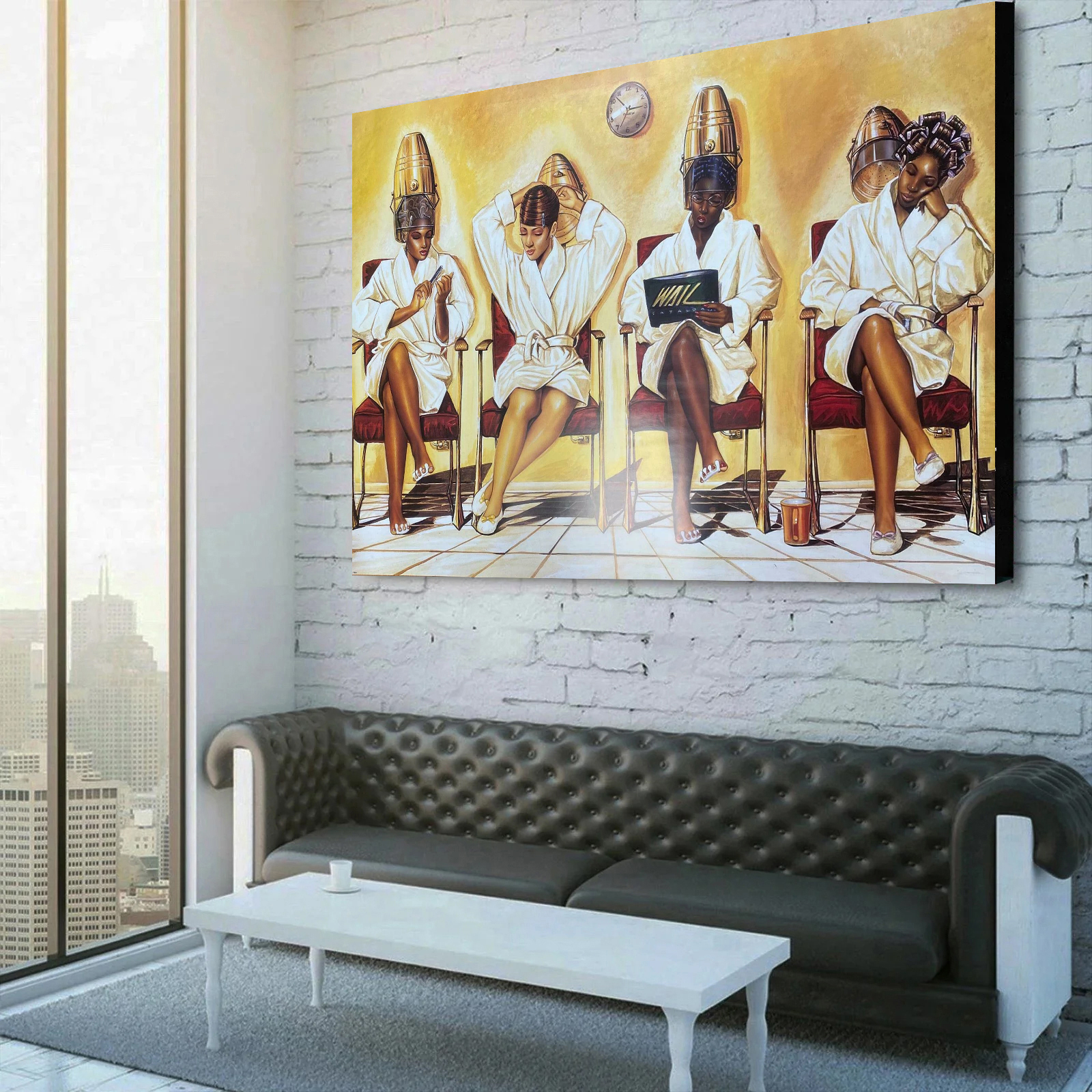 Doin' Time by Kevin A. William Hair Salon Canvas Wall Art | Framed \u0026 Ready  to Hang, image size:1600x1600