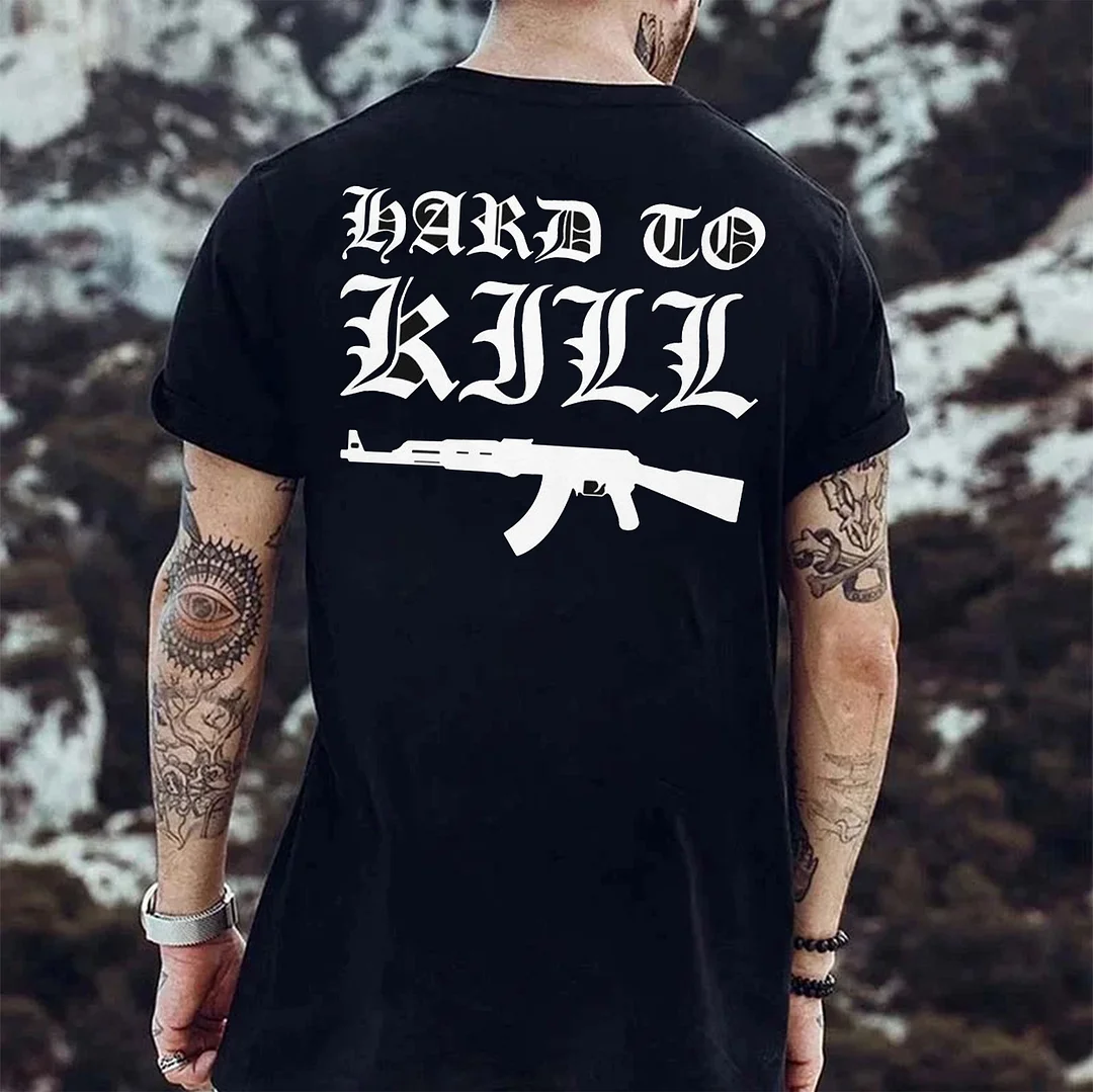 HARD TO KILL Black Print T-Shirt