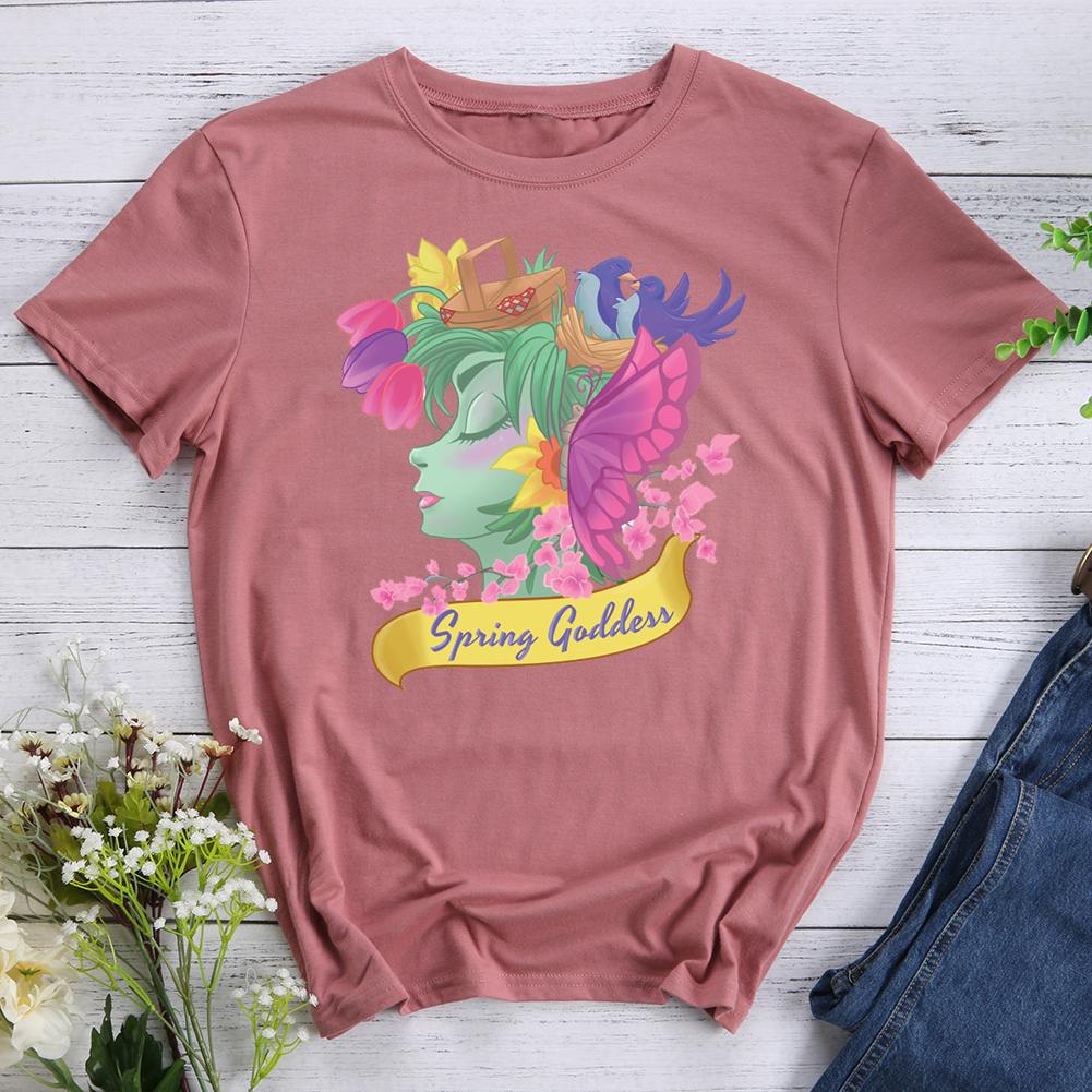 Spring Godess Round Neck T-shirt-017179-Guru-buzz