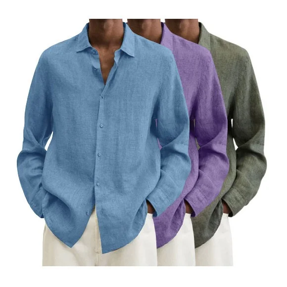 Men S Linen Long Sleeve Shirt