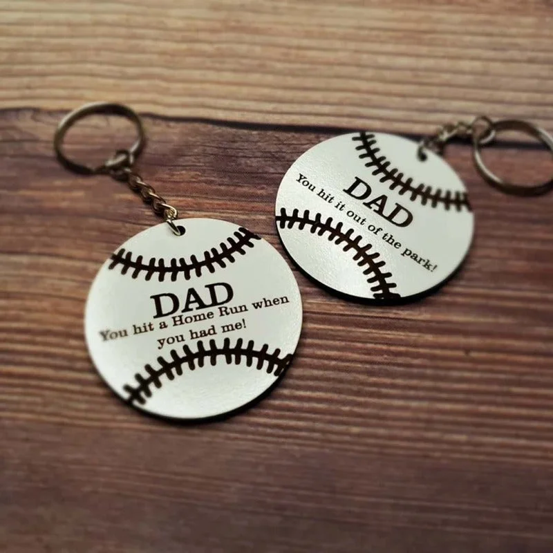 Personalized Dad Baseball Keychain, Father's Day Keychain Best Father‘s Gift for Dad Father