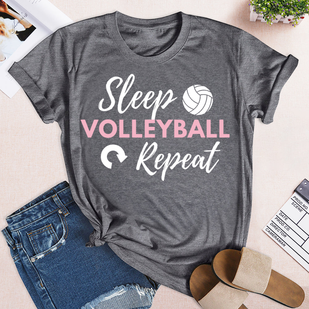 Sleep Volleyball Repeat  T-shirt Tee -04228-Guru-buzz