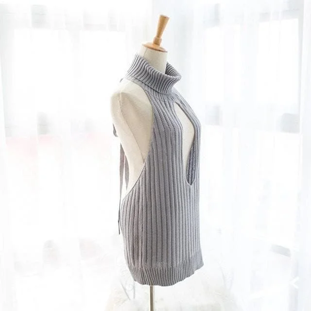 Virgin Killer Inspired Hollow Chest Keyhole Sweater SP1710106