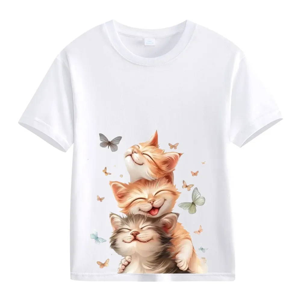 【2Y-13Y】Smiling Kittens & Butterflies Toddler T-Shirt