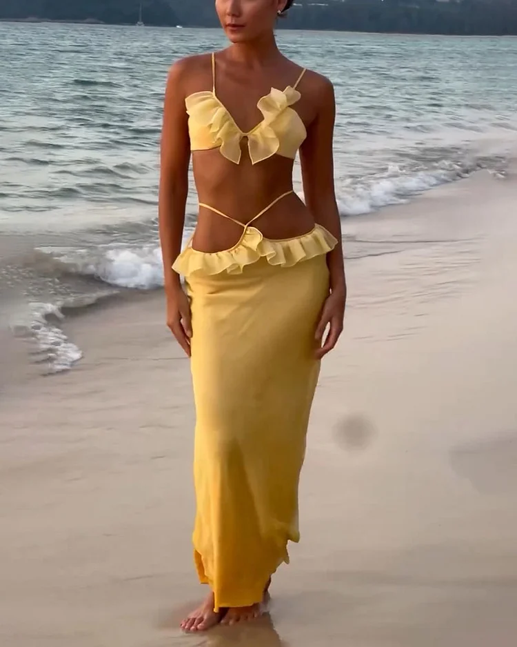 women's printed seaside resort dress