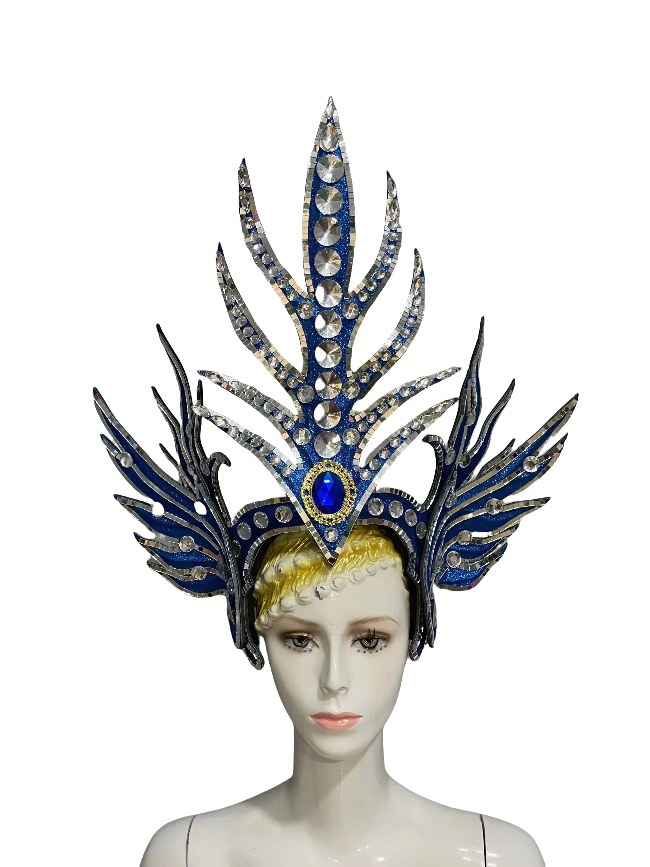 VCSHOES Feather headdress samba costume carnival halloween party bar performance hat makeup dance wings parade