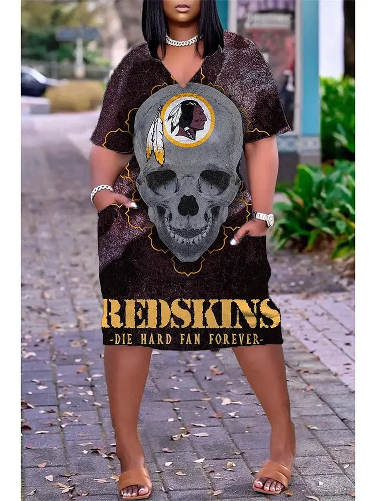 Washington Redskins
Limited Edition V-neck Casual Pocket Dress