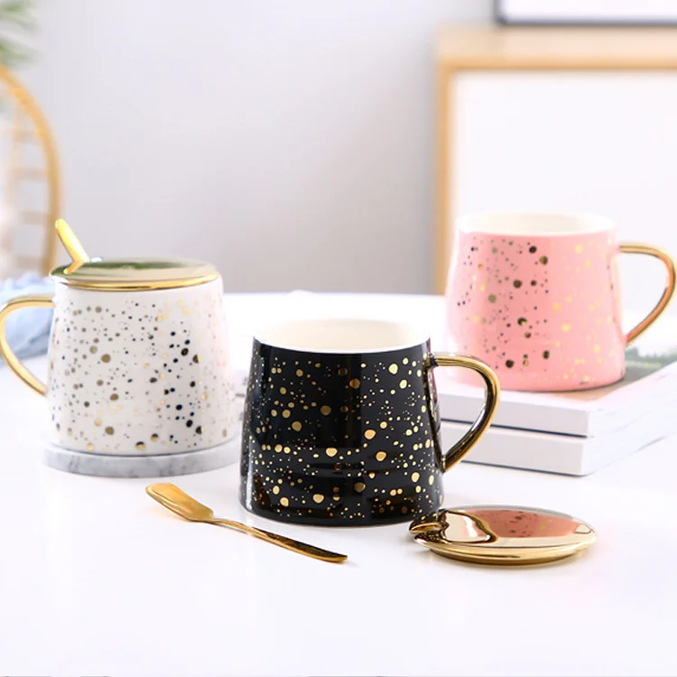 Gold Dotted Coffee Cup