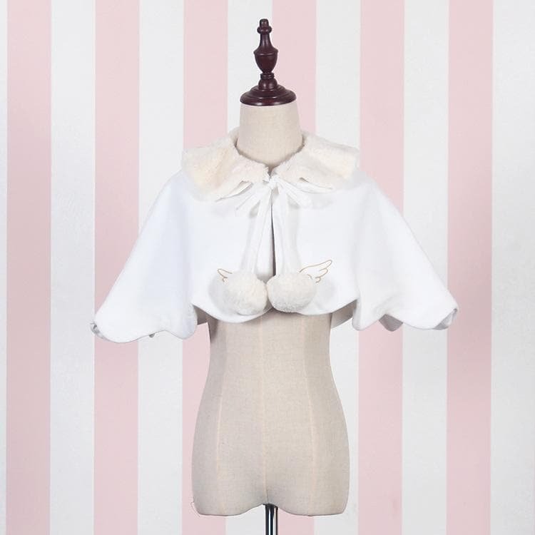 White/Black Removable Cape Lolita Dress S13143