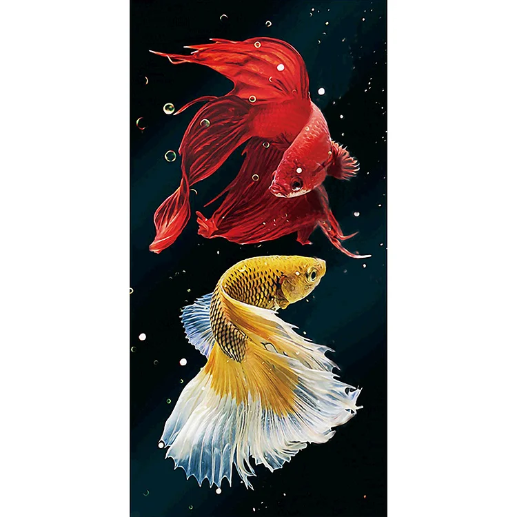 Fish Decorations Round Full Drill Diamond Painting 45X85CM(Canvas) gbfke