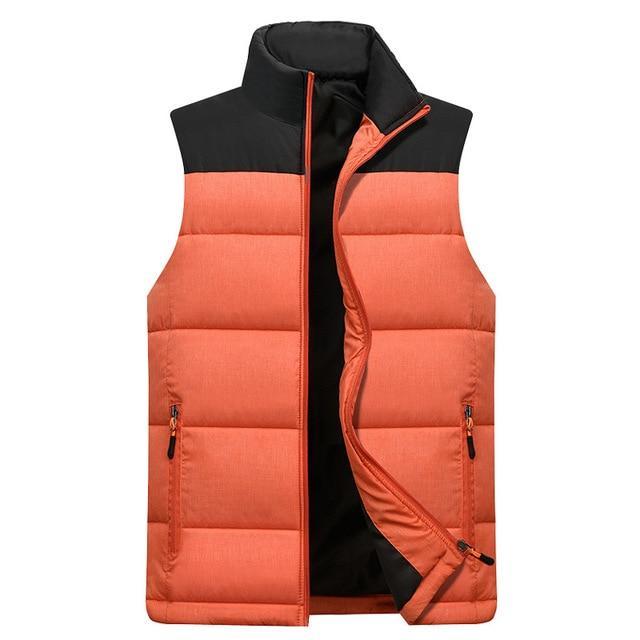Men Down Vest Men's Warm Thick Coats Jacket and Coats Zipper Multiple pockets Casual Vests Sleeveless Jacket