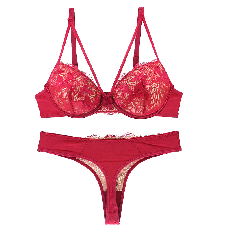 Uaang Sexy Bcde Cup Bra Brief Sets Luxury Lace Push Up Underwear For