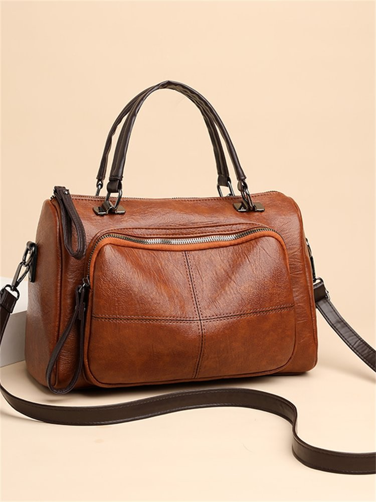 Comstylish Vintage Soft Leather Handbag Crossbody Bag
