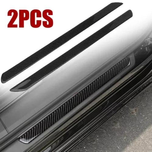 Dronehint 2x Black Carbon Fiber Car Door Sill Scuff Plate Cover Panel Step Protector Parts (For: GMC) Parts