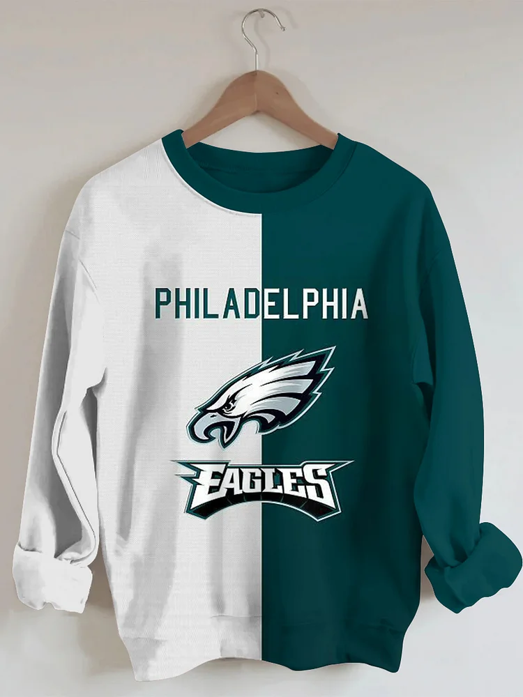 Philadelphia Eagles Colorblock Football Sweatshirt