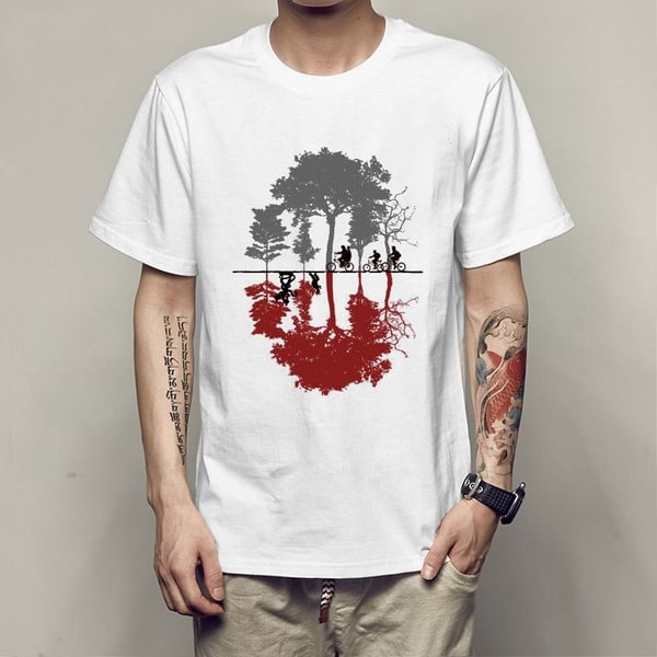 Looking For The Upside Down Stranger Things Tv Shows T-Shirt Unisex Netflix Graphic Tee Cute White Tops Gifts - Life is Beautiful for You - SheChoic
