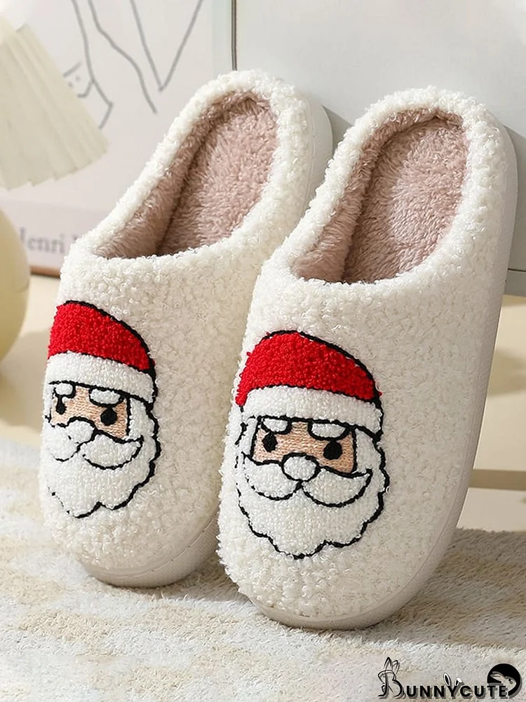 Women's Christmas Santa Claus Fur Slippers