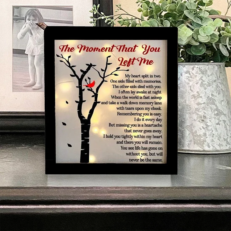 Cardinals Frame The Moment That You Left Me Lighted Shadow Box Memorial Gifts